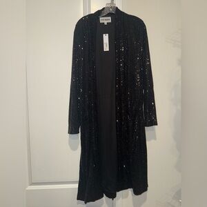 New Steve Madden Black Sequin Cardigan size Medium